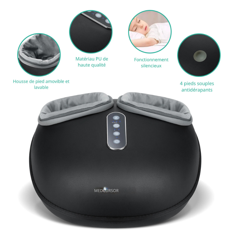 Masseur Shiatsu pour pieds avec Chaleur, Rouleaux et Relaxation Musculaire