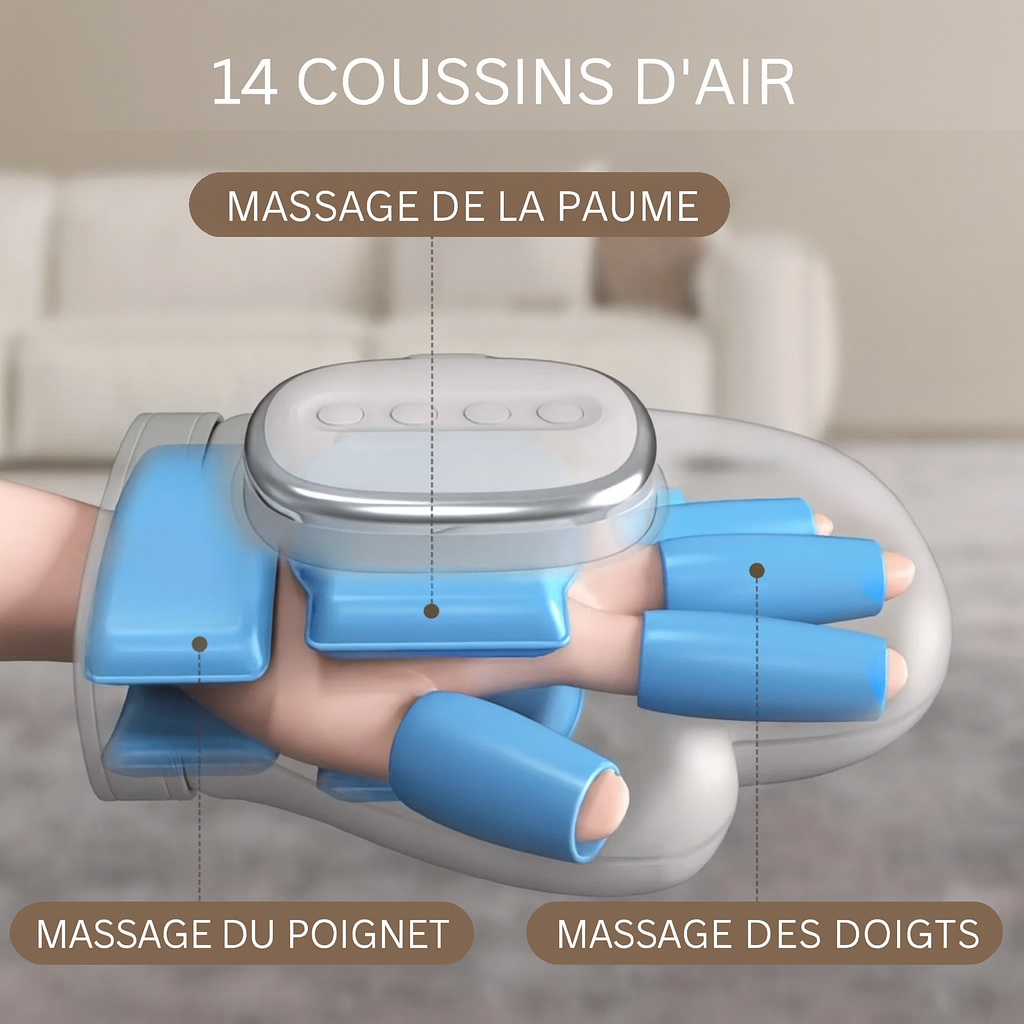 HandRelax Gant de Massage Chauffant – Relaxation Instantanée & Soulagement Profond
