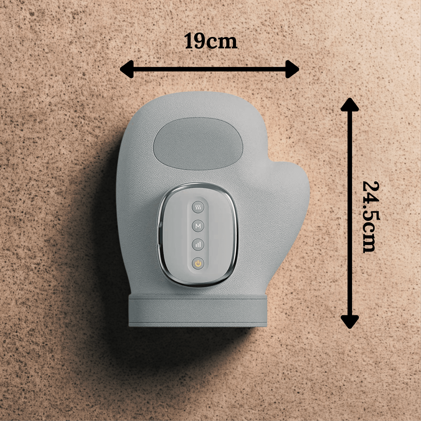 Handrelax électrique rechargeable USB pour massage des mains et des doigts. Fonction chauffante à 45°C et 5 niveaux de vibrations pour soulager les douleurs articulaires, l'arthrose et les tensions musculaires. Design ergonomique, léger et silencieux. Idéal pour les travailleurs sur ordinateur, les musiciens ou les seniors. Livré avec câble USB et notice.